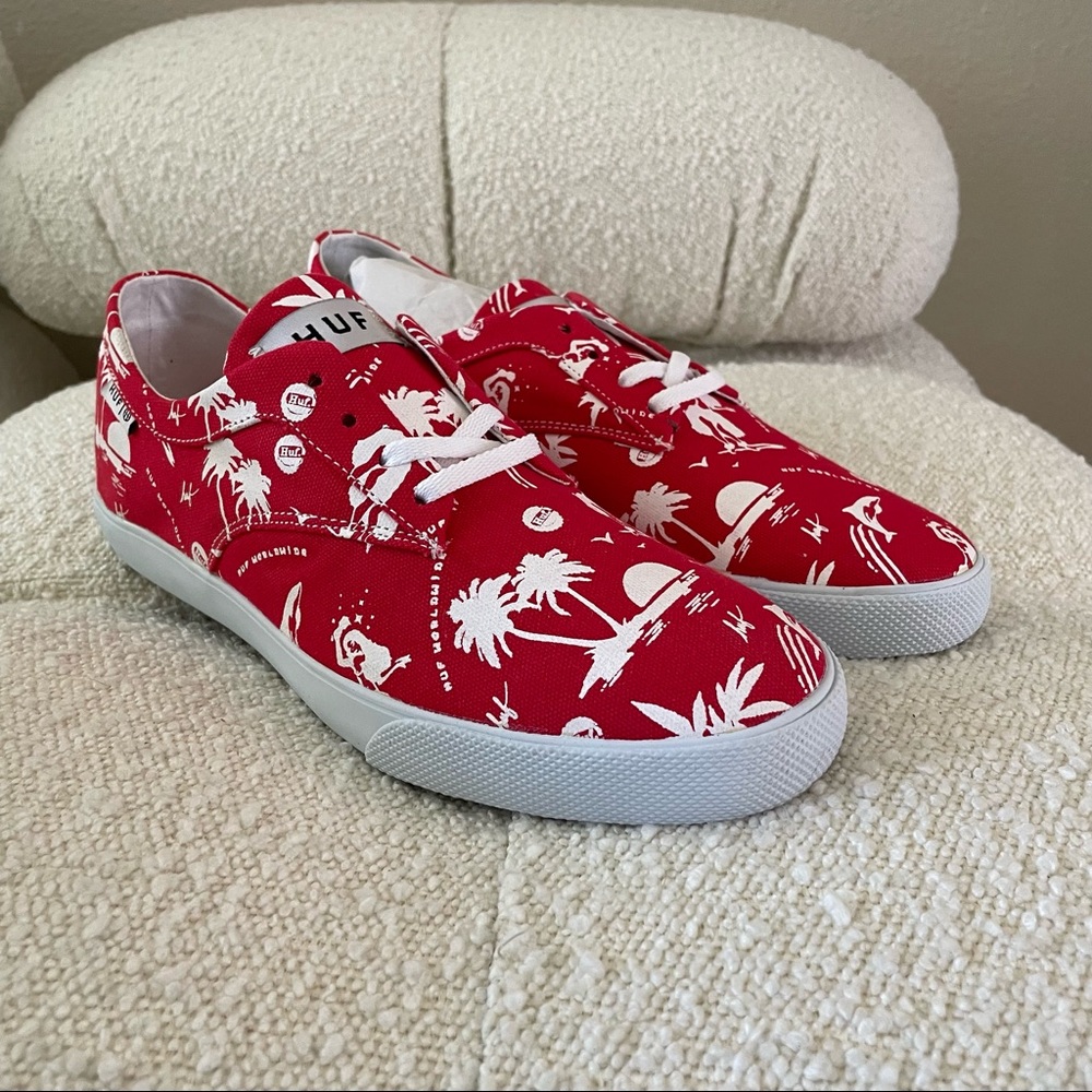 HUF Sutter Red Hawaiian Sneakers NWT size 9.5